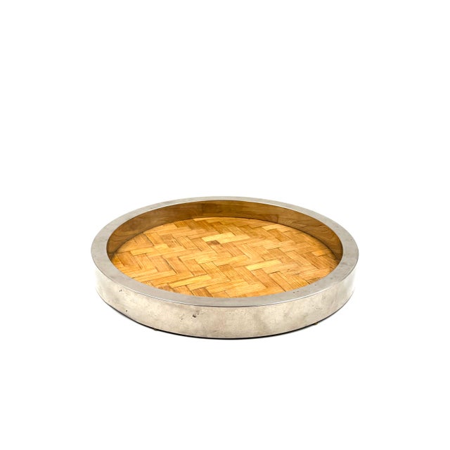 Mid-Century Modern Hollywood Regency Bamboo and Brass Tray, Italy, 1970s For Sale - Image 3 of 12