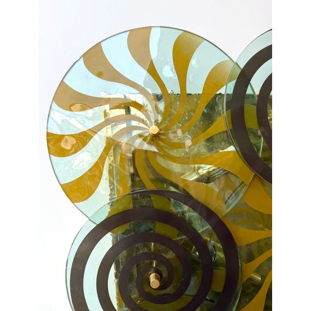 Brass Contemporary Brass and Murano Glass Spiral Sconces, Italy, Set of 2 For Sale - Image 8 of 14