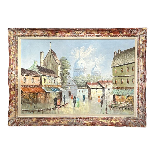 Midcentury Paris Sacré-Cœur & Montmartre Oil Painting For Sale