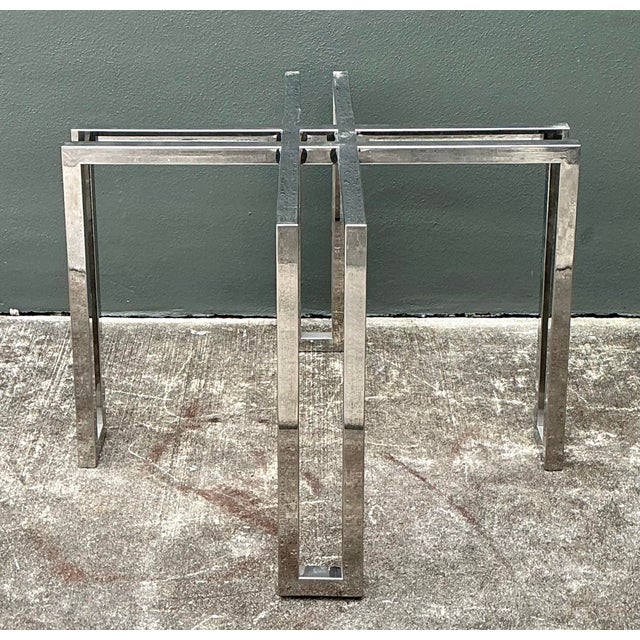 Vintage Polished Chrome Table Pedestal For Sale - Image 10 of 12