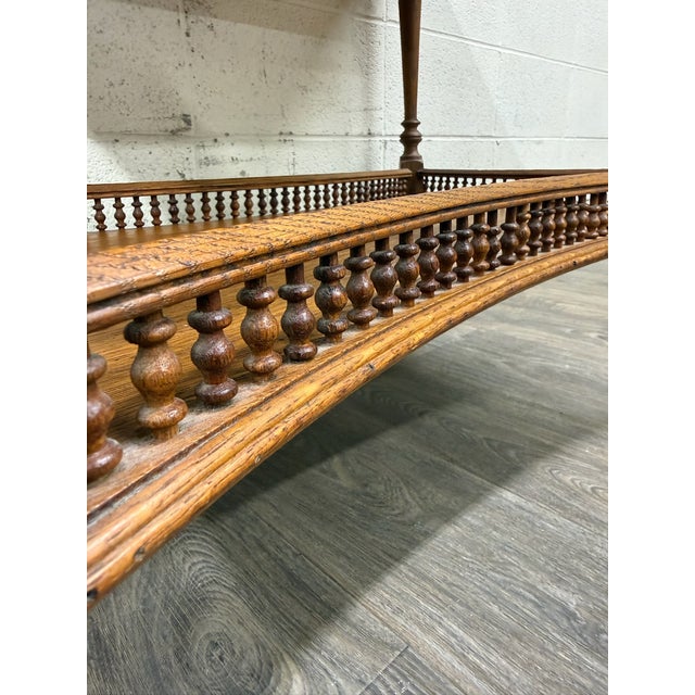 Antique Victorian Eastlake Solid Oak Hall Table Console Table Library Table For Sale - Image 17 of 17