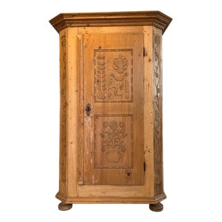 Biedermeier Farmhouse Cabinet in Natural Wood For Sale