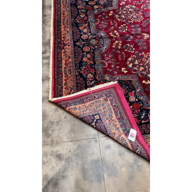 Antique Persian Mashhad Rug 18.5x11.4 For Sale - Image 4 of 5