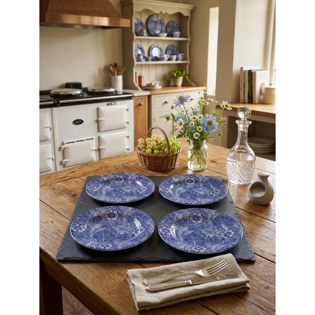Blue William Morris "Marigold" Blue and White Plates by Goodies - Set of 4 For Sale - Image 8 of 8