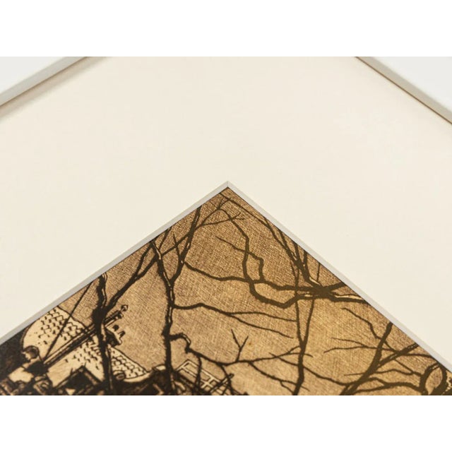 Cornelis Brandenburg, Amsterdam in Winter, Black & White Etching on Paper, Framed For Sale - Image 6 of 8