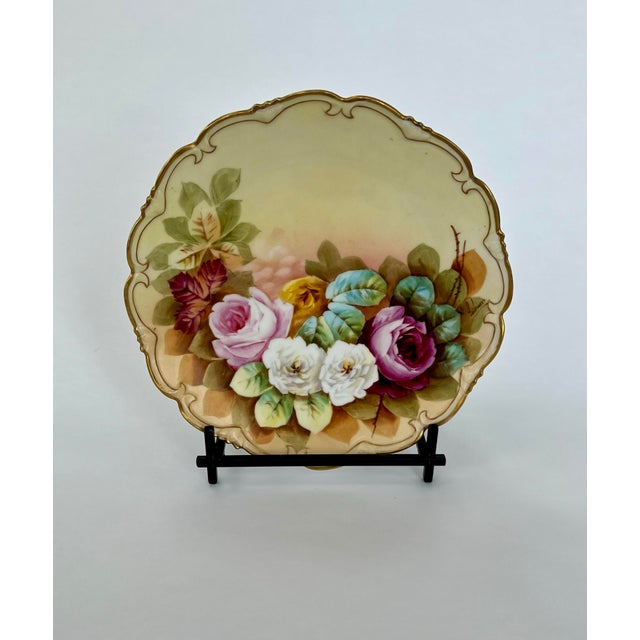 Figurative Late 20th Century Floral Plate Hand Painted From Vienna For Sale - Image 3 of 4