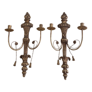 Friedman Brothers Gold Wall Sconces- Set of 2