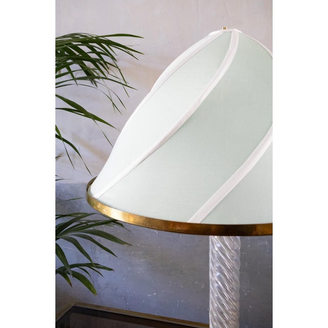 Acrylic Glass and Brass Table Lamp, 1980s For Sale - Image 3 of 8