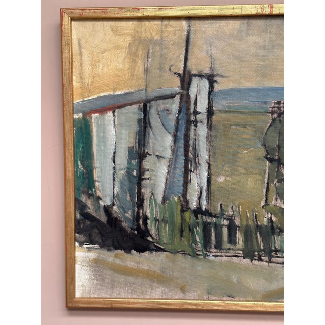 S. Hamlet, Abstract Landscape, 1960s, Oil Painting on Canvas, Framed For Sale - Image 14 of 17