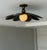 Black Antique Brass Semi Flush Mount Light Fixture, Handmade Flower Ceiling Light For Sale - Image 10 of 18