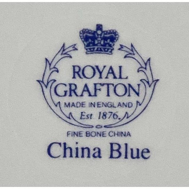 Contemporary Rare Vintage Royal Grafton “China Blue” Pattern Plate For Sale - Image 3 of 8