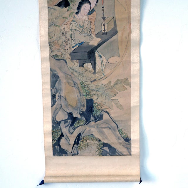 Chinese Scroll Woodblock Print “Zhong Youshi's Beautiful Women” - 1957 For Sale - Image 4 of 11