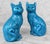 Ceramic Vintage Chinese Turquoise Blue Glazed Ceramic Mantle Cat Sculpture - A Pair For Sale - Image 7 of 10
