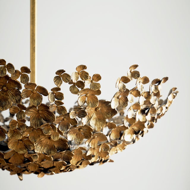 Aged Silver Primrose Garden Floral Dish Light For Sale In Dallas - Image 6 of 10