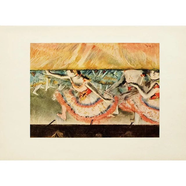 An excellent vintage full-color reproduction print of painting "The Curtain Falls" by Edgar Degas. Comes from a First...
