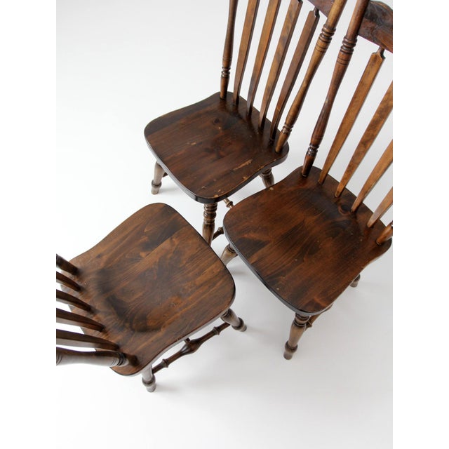 Vintage Bennington Vermont Windsor Dining Chairs Set of 5 For Sale - Image 17 of 18