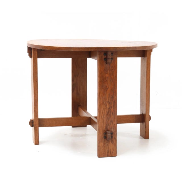 Oak Art Deco Coffee Table by J.C. Le Cointre Den Haag, 1920 For Sale - Image 4 of 12