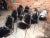 Charlotte Perriand Black Leather Les Arcs Chairs by Charlotte Perriand for Delvera, 1968, Set of 12 For Sale - Image 4 of 5
