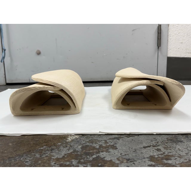Ceramic Olivia Cognet Ivory Palm Sconces, Pair For Sale - Image 7 of 12