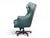 1960s English Traditional Distressed Green Leather Wingback Executive Swivel Chair For Sale - Image 4 of 12