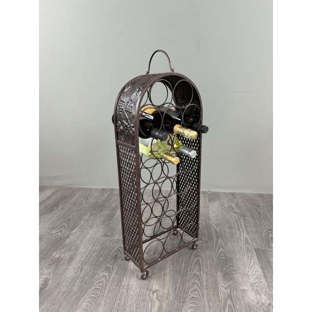 20th Century Patinated Metal Bottle Rack For Sale - Image 4 of 13