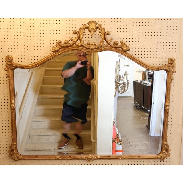 Large Gold French Louis XV Style Beveled Glass Mirror Possibly Friedman Brothers For Sale - Image 4 of 10