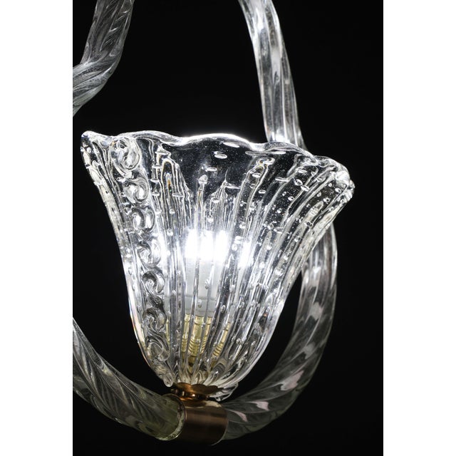 1940s Charming Ercole Barovier Art Deco Chandelier, "Bullicante" Glass Murano For Sale - Image 16 of 17