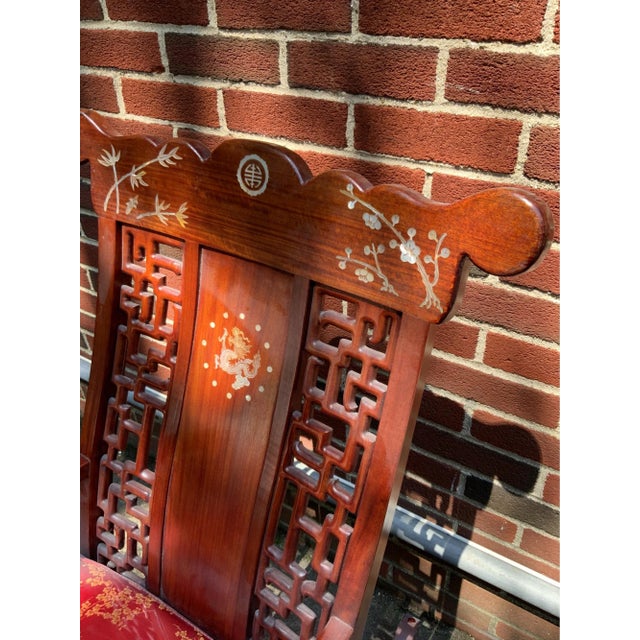 Chinoiserie Rosewood Rocking Chair For Sale In Boston - Image 6 of 11