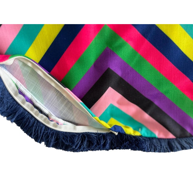 2010s Colorful Caribbean Multi Stripe Pillow Cover For Sale - Image 5 of 5