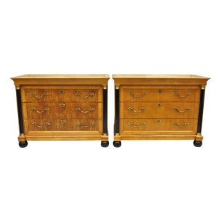 Late 20th Century Thomasville Grand Classics Empire Biedermeier Maple Bachelor Chest Dresser, Pair For Sale