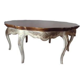Louis XV French Provincial Style Scalloped Coffee Table For Sale