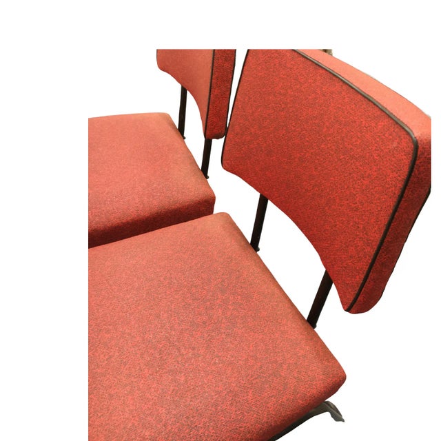 Metal Vintage Mid Century Vinyl Lounge Chairs- A Pair For Sale - Image 7 of 8