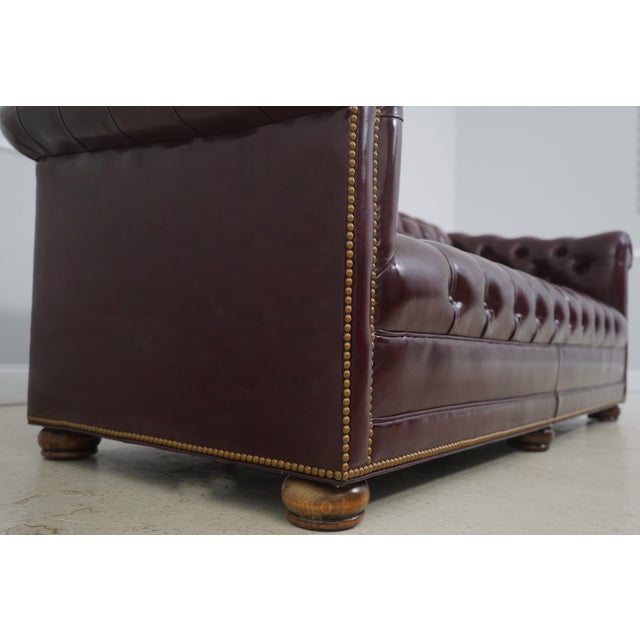 Hancock & Moore Burgundy Leather Chesterfield Sofa For Sale - Image 12 of 18