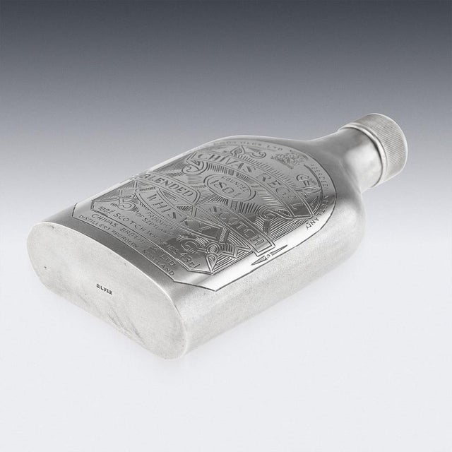 Metal 20th Century Modern Novelty Silver Whisky Bottle in the style of Chivas Regal For Sale - Image 7 of 18