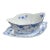 Vintage Royal Copenhagen Blue Fluted Half Lace Gravy Boat With Under Plate For Sale