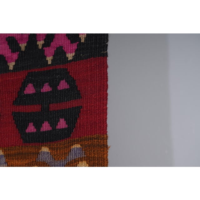 Tribal Flat Woven Turkish Striped Kilim Runner 3'2'' X 14'9'' For Sale - Image 6 of 9