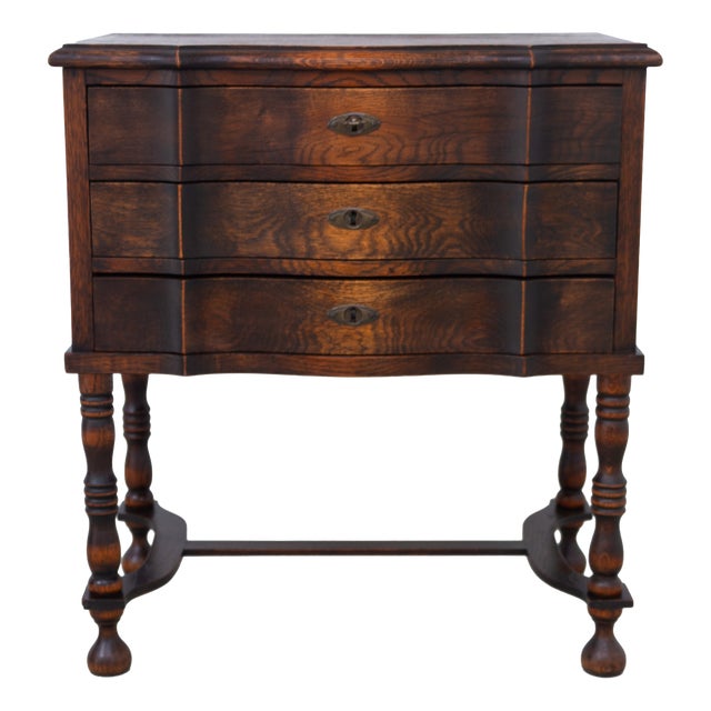 Antique Danish Oak Chest of Drawers, 1910s For Sale