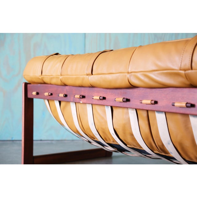 Percival Lafer Mp-91 Sofa: Jatoba Wood & Caramel Leather, Mid-Century Modern For Sale - Image 12 of 15
