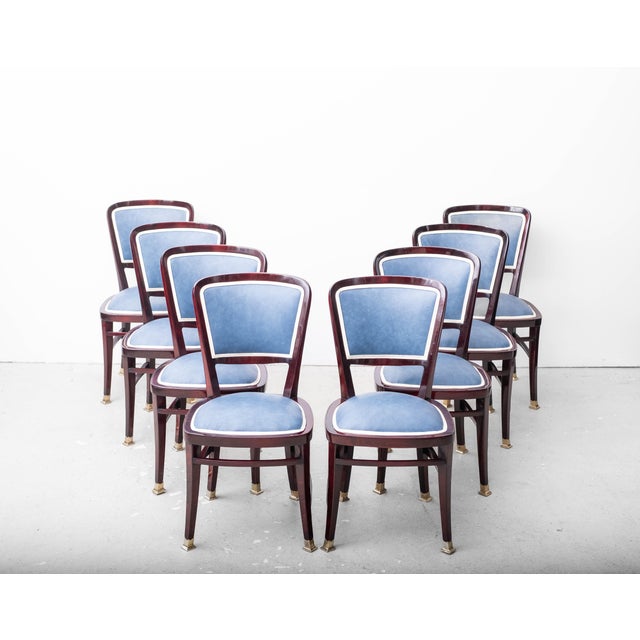 Beige Art Nouveau Dining Chairs from Prof. Josef Hoffmann / Robert Fix, Vienna, Austria, 1900s, Set of 3 For Sale - Image 8 of 18
