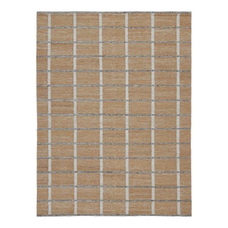 Rug & Kilim’s Scandinavian Outdoor Rug in Brown, White & Black Pattern - 10'x14' For Sale
