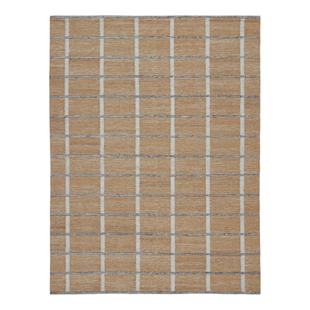 Rug & Kilim’s Scandinavian Outdoor Rug in Brown, White & Black Pattern - 10'x14' For Sale