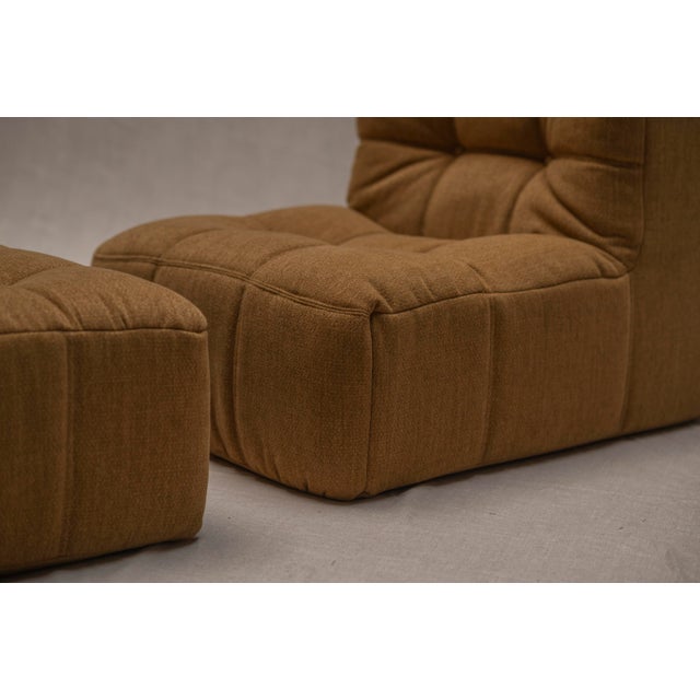 Kimba Easy Chair with Ottoman, Ligne Roset, 1973 by Michel Ducaroy for Ligne Roset, 1970s, Set of 2 For Sale - Image 11 of 18
