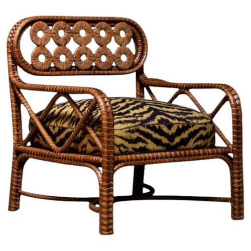 Wood Bridget Armchair in Stained Rattan with Plywood and HR Foam by Popus Editions For Sale - Image 7 of 7