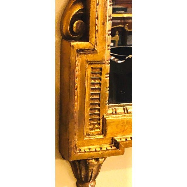 Gilt Carved Wall, Console or Table Mirror With High Open Fleur-De-Lis Pediment For Sale - Image 4 of 13