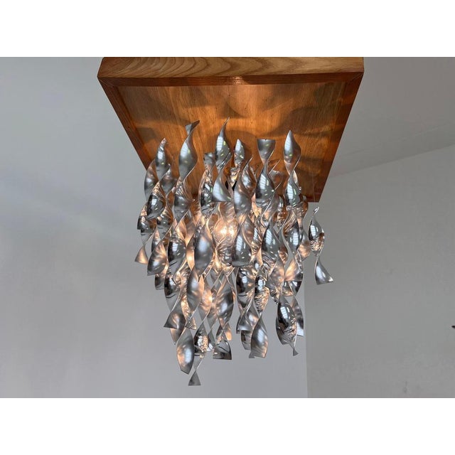 Space Age Aluminium Ceiling Light, Czechoslovakia, 1960s For Sale - Image 3 of 9