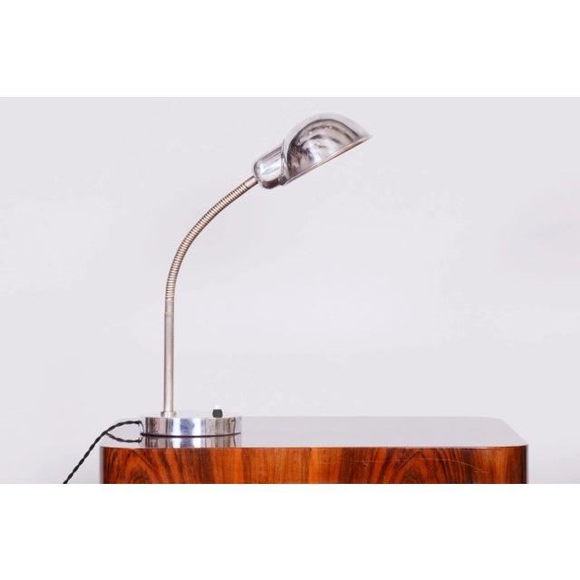 Bauhaus Chrome Table Lamp, Czechia, 1930s For Sale - Image 9 of 10