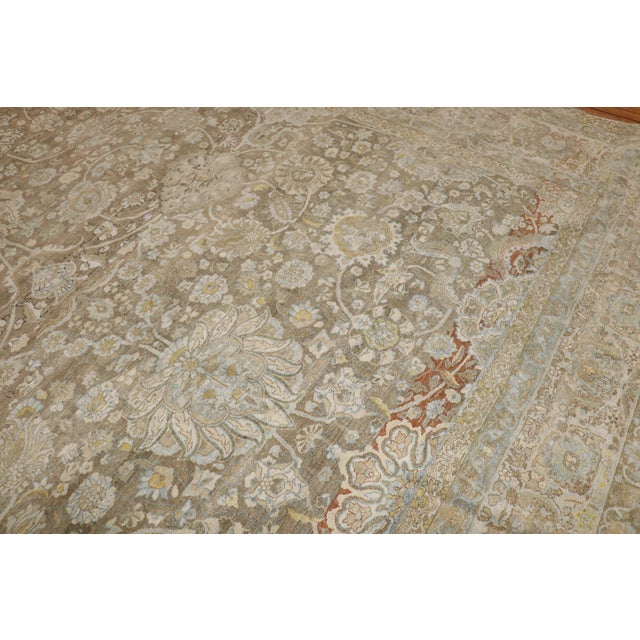 Brown Zabihi Collection Antique Persian Kashan Carpet For Sale - Image 8 of 12