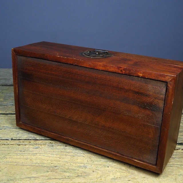 Vintage Chinese Rosewood Jewelry Box With Mother-of-Pearl Floral Inlay For Sale - Image 9 of 9