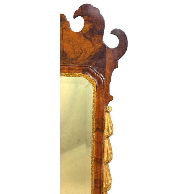 Wood Large George II Walnut and Gilt Wall Mirror, 1735 For Sale - Image 7 of 10