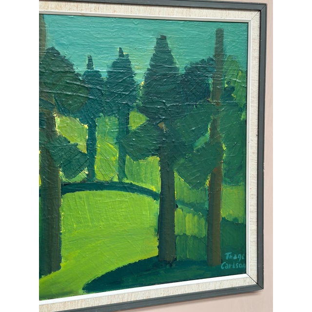 Thage Carlson, Forest , 1960s, Oil on Panel, Framed For Sale - Image 9 of 18